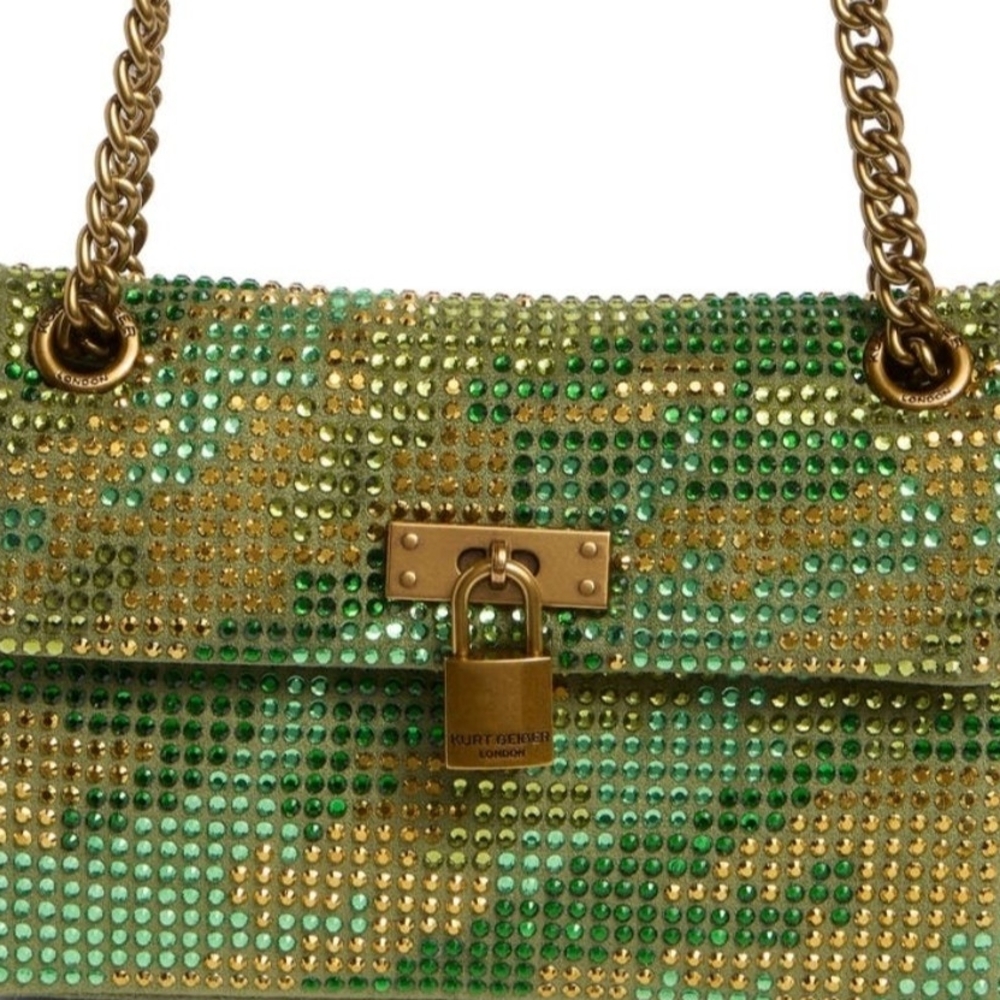 Green and Gold Studded Handbag